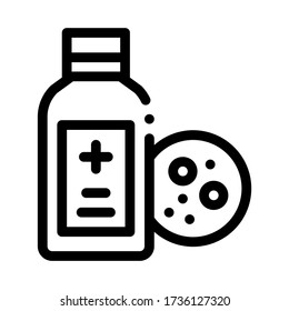 medical bottle for dermatitis icon vector. medical bottle for dermatitis sign. isolated contour symbol illustration