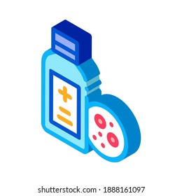 medical bottle for dermatitis icon vector. isometric medical bottle for dermatitis sign. color isolated symbol illustration