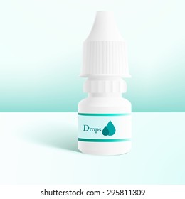 Medical Bottle with drops. Template Vector Illustration 