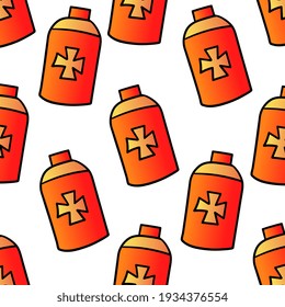 medical bottle drug seamless pattern textile print. Great for summer vintage fabric, scrapbooking, wallpaper, giftwrap. repeat pattern background design