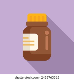 Medical bottle drugs icon flat vector. Care patient healthy. Professional institution