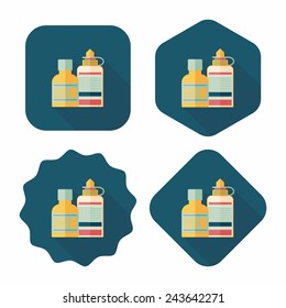Medical Bottle flat icon with long shadow