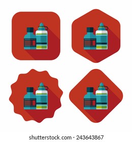 Medical Bottle flat icon with long shadow