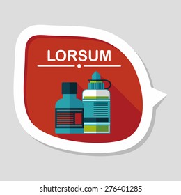 Medical Bottle flat icon with long shadow