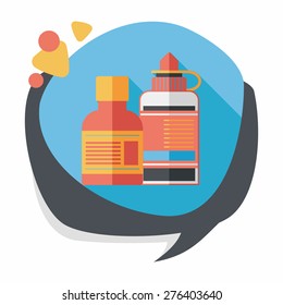Medical Bottle flat icon with long shadow