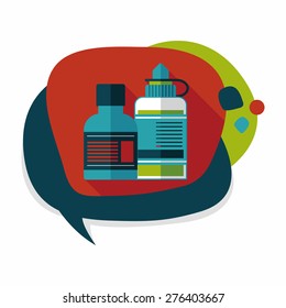 Medical Bottle flat icon with long shadow