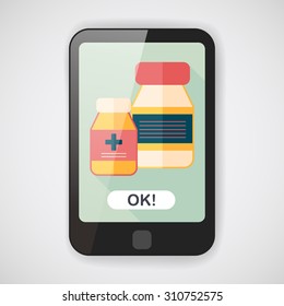 Medical Bottle flat icon with long shadow,eps10