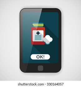 Medical Bottle flat icon with long shadow