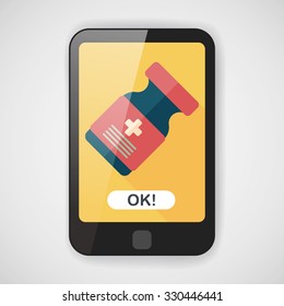 Medical Bottle flat icon with long shadow