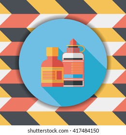Medical Bottle flat icon with long shadow