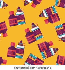 Medical Bottle flat icon seamless pattern background