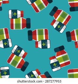 Medical Bottle flat icon,eps10 seamless pattern background