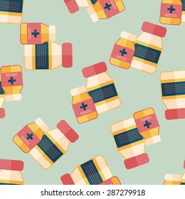 Medical Bottle flat icon,eps10 seamless pattern background