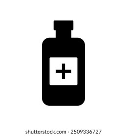 Medical bottle icon illustrated on background