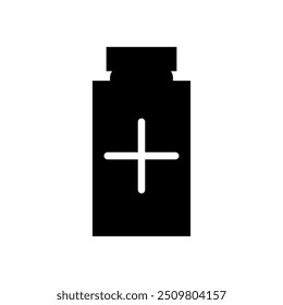Medical bottle icon illustrated on background