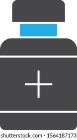 Medical bottle icon isolated on abstract background
