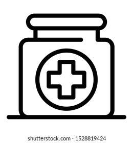 Medical bottle icon. Outline medical bottle vector icon for web design isolated on white background