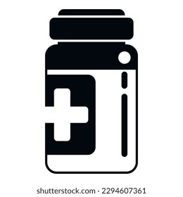 Medical bottle icon simple vector. Bacteria drug. Pill food