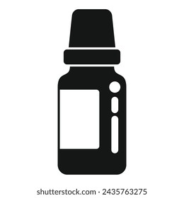 Medical bottle icon simple vector. Strong potion vitamin. System jab remedy
