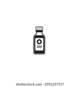 medical bottle icon vector ilustration logo design