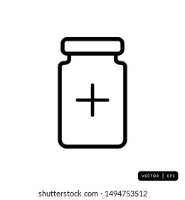 Medical Bottle Icon Vector - Sign or Symbol 