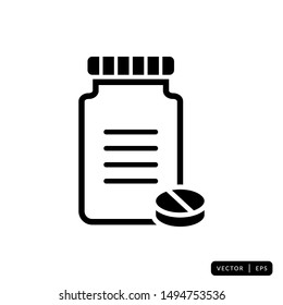 Medical Bottle Icon Vector - Sign or Symbol 