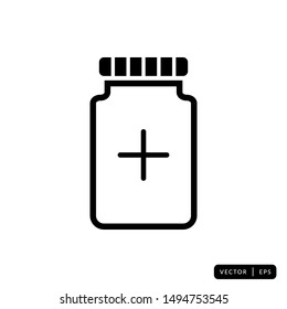 Medical Bottle Icon Vector - Sign or Symbol 