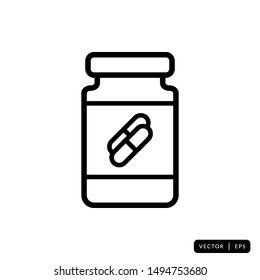 Medical Bottle Icon Vector - Sign or Symbol 