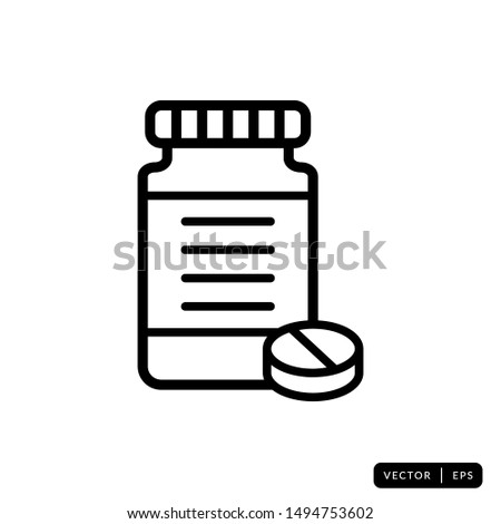 Medical Bottle Icon Vector - Sign or Symbol 