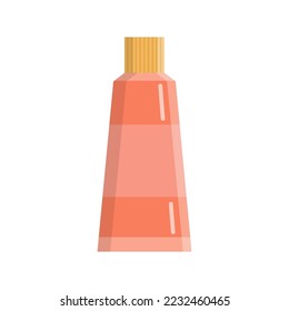 Medical bottle with label. Flat vector illustration.
