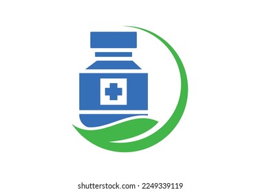 Medical bottle logo design, Vector design template