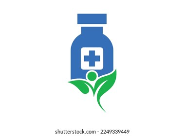 Design des Medizinflaschenlogos, Vektordesign-Vorlage
