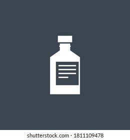 Medical bottle related vector glyph icon. Isolated onblack background. Vector illustration.