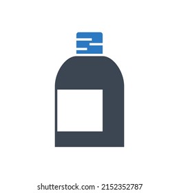 Medical Bottle Related Vector Glyph Icon. Bottle sign. Drugs icon. Isolated on White Background