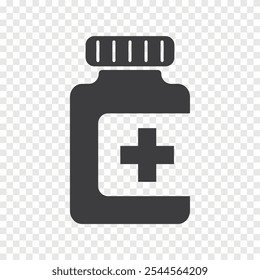 ícone de ilustração da silhueta do frasco médico