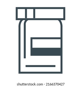 medical bottle template icon flat