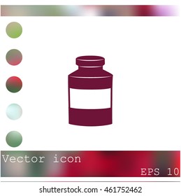 Medical bottle vector icon