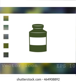 Medical bottle vector icon