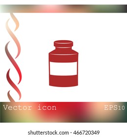 Medical bottle vector icon