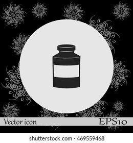 Medical bottle vector icon
