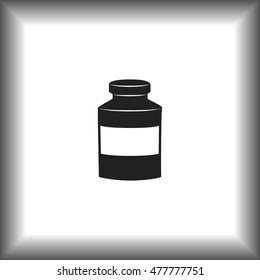 Medical bottle vector icon