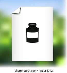 Medical bottle vector icon
