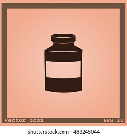 Medical bottle vector icon