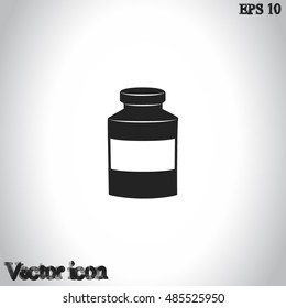 Medical bottle vector icon