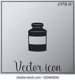 Medical bottle vector icon