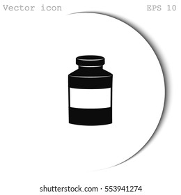 Medical bottle vector icon