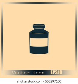 Medical bottle vector icon