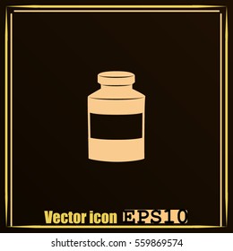 Medical bottle vector icon