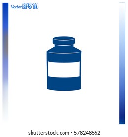 Medical bottle vector icon