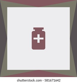 Medical Bottle Vector Icon.